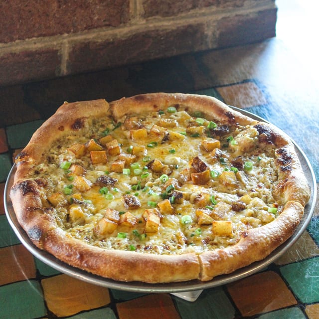 Seafood Skin Pizza.