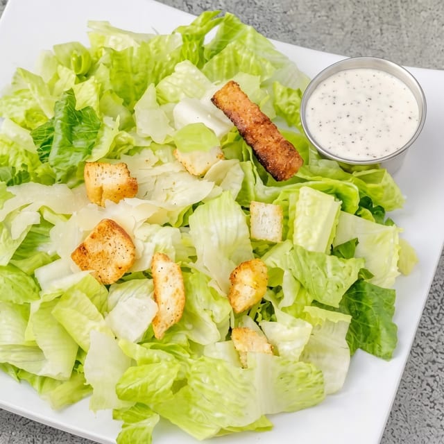 Caesar with Garlic Croutons.