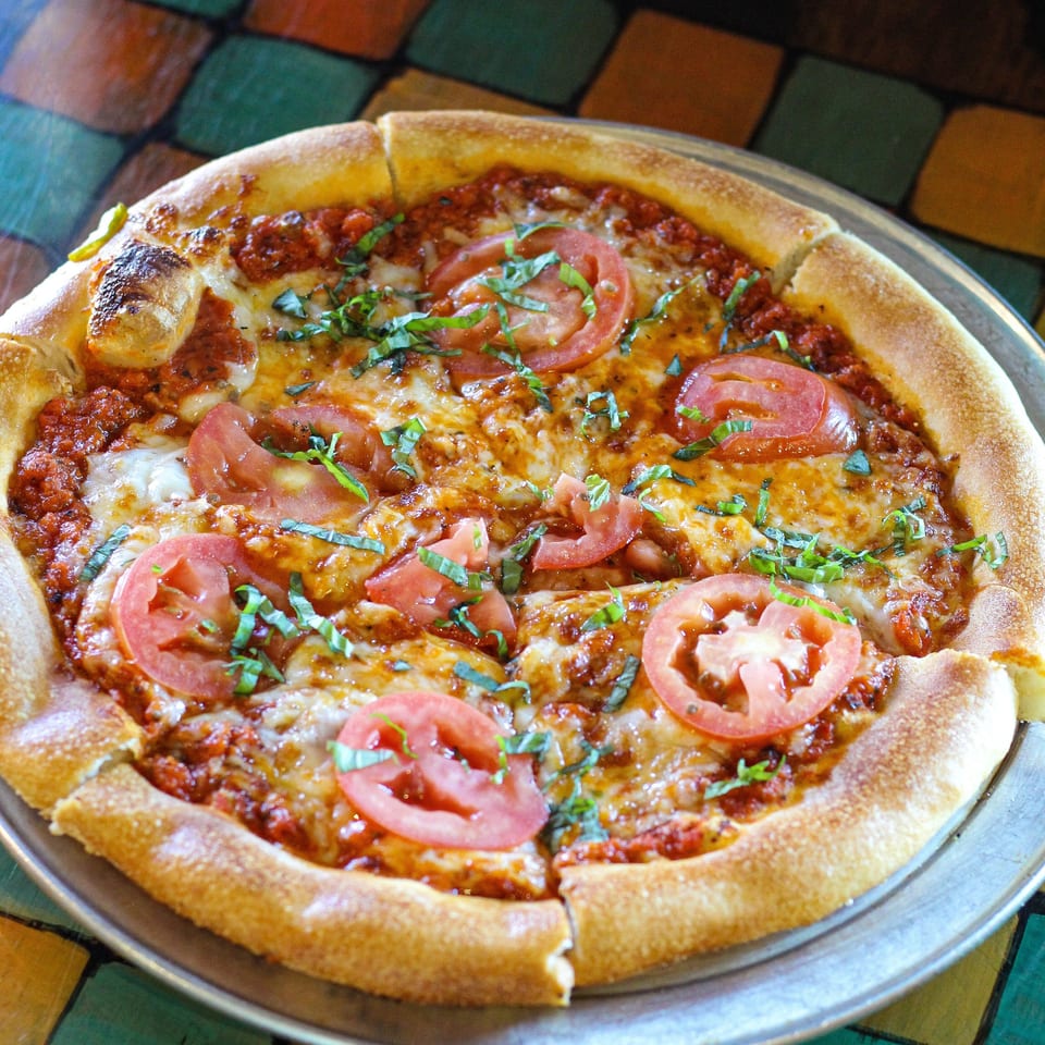 Roasted Tomato & Basil Pizza.
